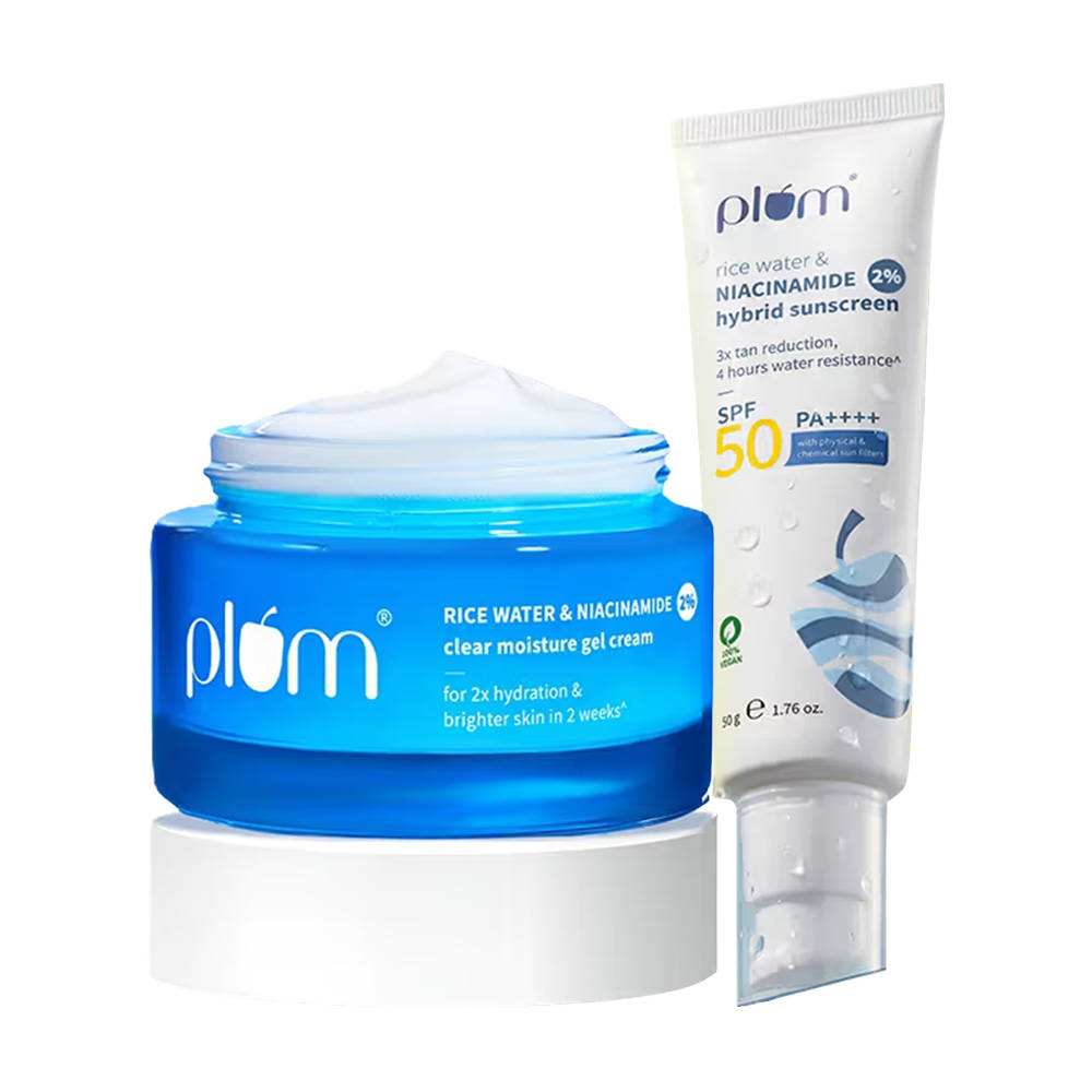 Plum Niacinamide & Rice Water Moisturize & Protect Combo