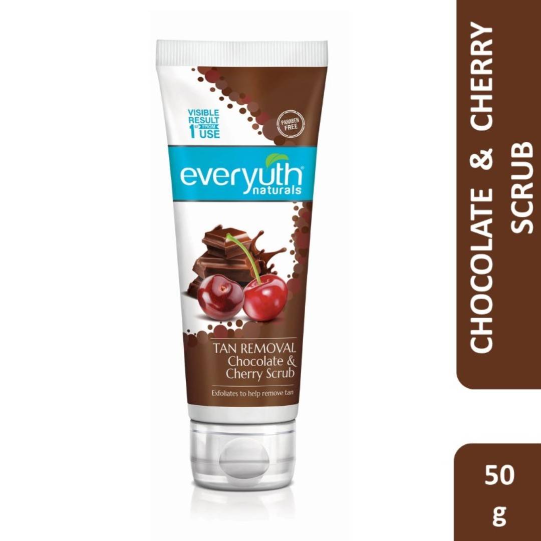 Everyuth Naturals Tan Removal Scrub - Chocolate & Cherry Dtan, Paraben Free