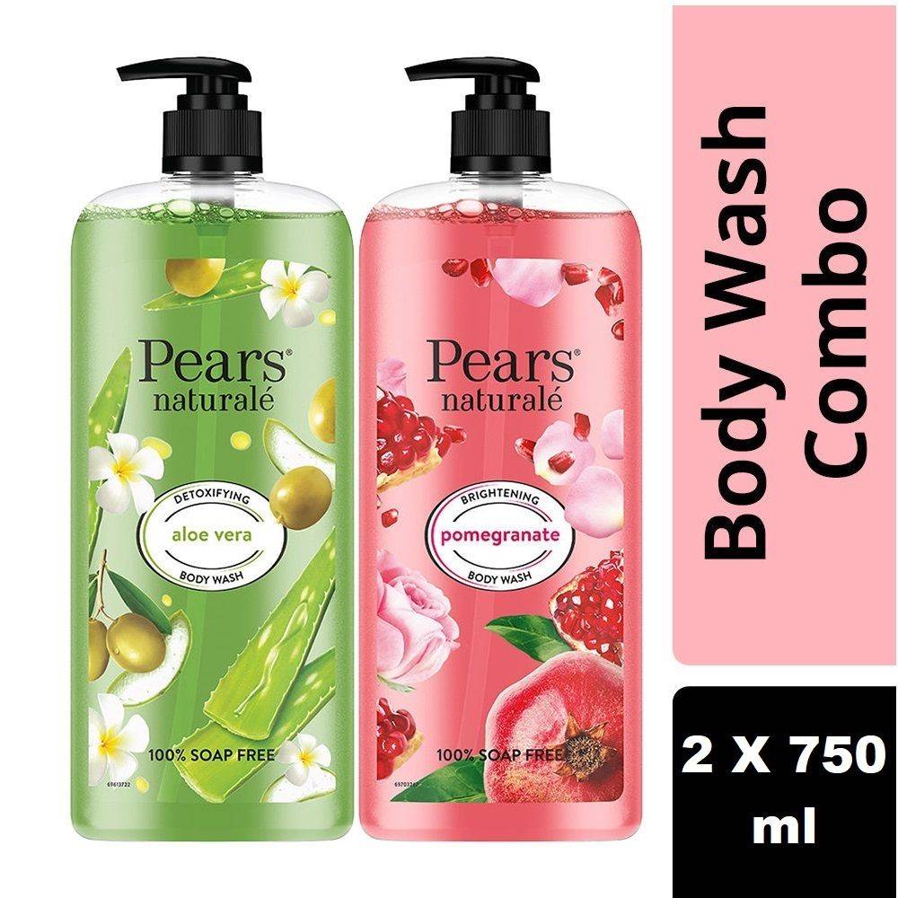 Pears Naturale Detoxifying Aloevera + Brightening Pomegranate Bodywash Combo