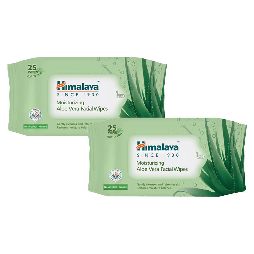 Himalaya Moisturising Aloe Vera Facial Wipes Duo
