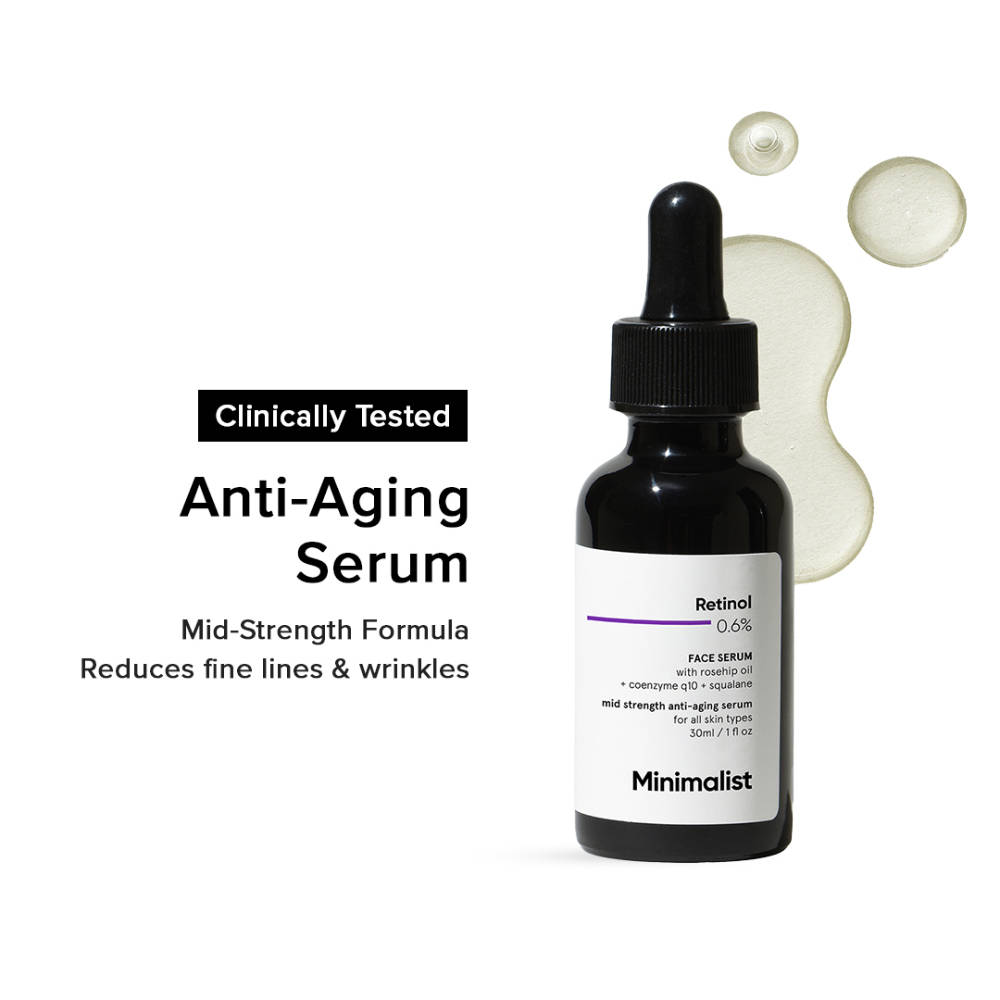 Minimalist Retinol 0.6% Anti Aging Mid-Strength Formula For Fine Lines & Wrinkles
