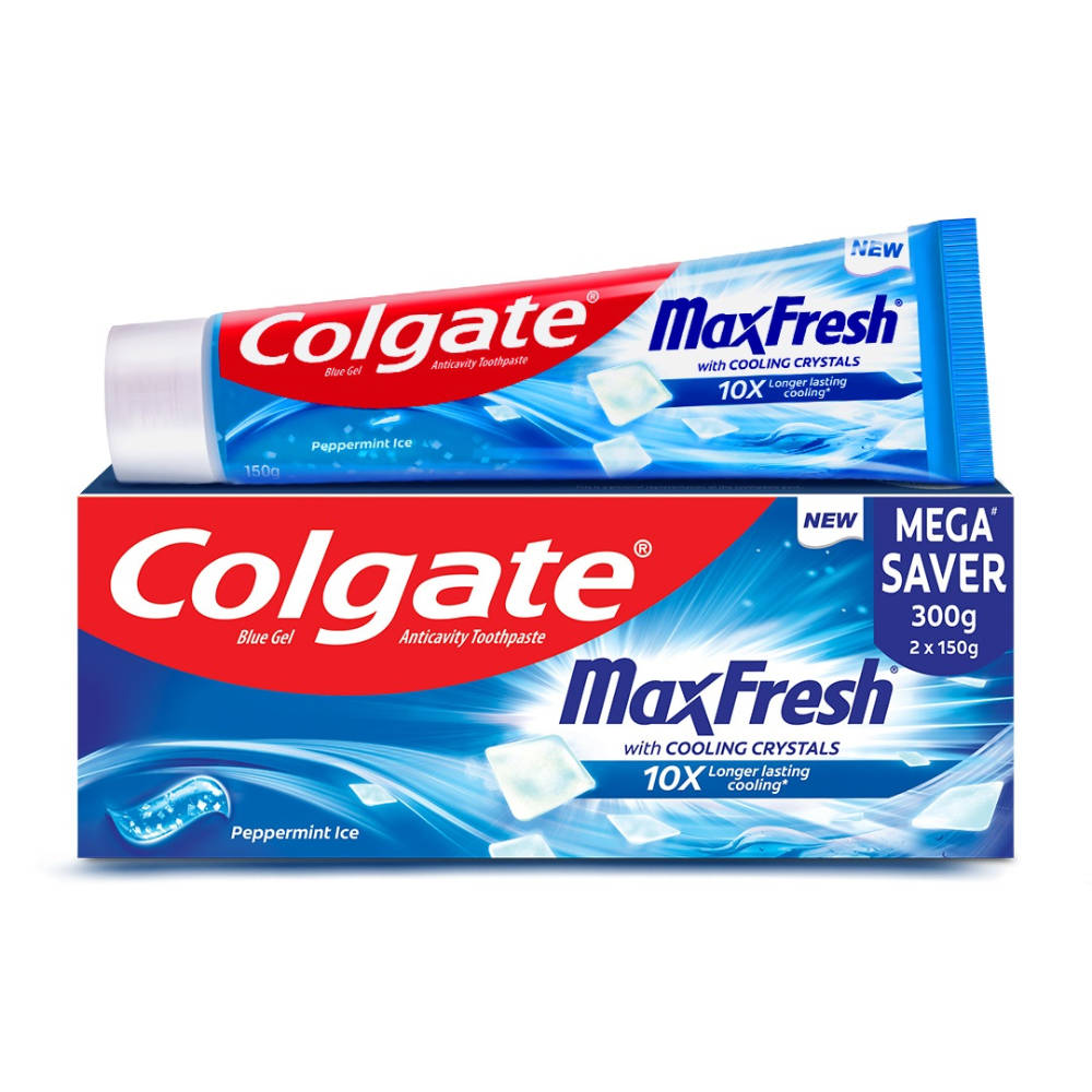 Colgate Maxfresh Toothpaste, Blue Gel Paste With Menthol For Super Fresh Breath