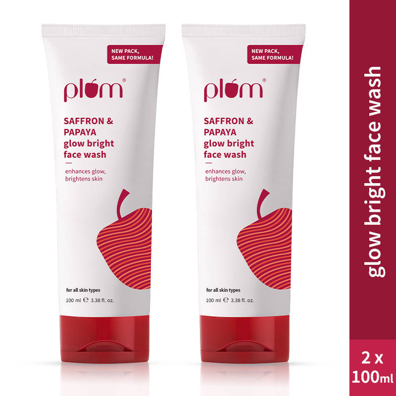 Plum Saffron & Papaya Glow Bright Gel Face Wash - Pack Of 2