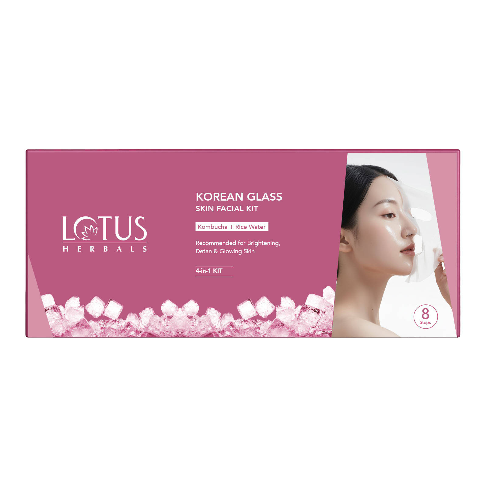 Lotus Herbals Korean Glass Skin Facial Kit - Pack of 4