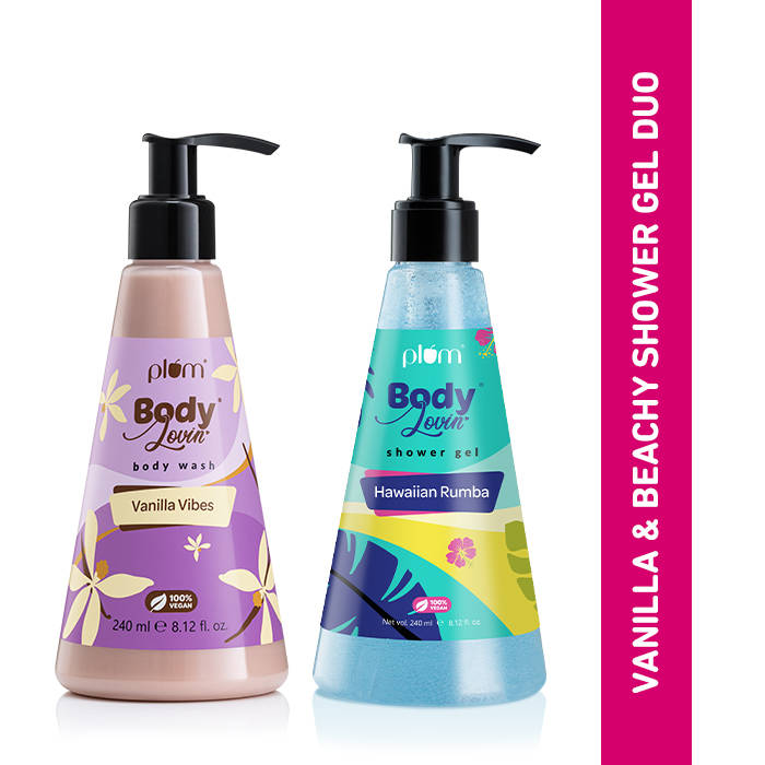 Plum Beaches 'n Bakeries Shower Gel Duo - Hawaiian Rumba & Vanilla Vibes Shower Gels