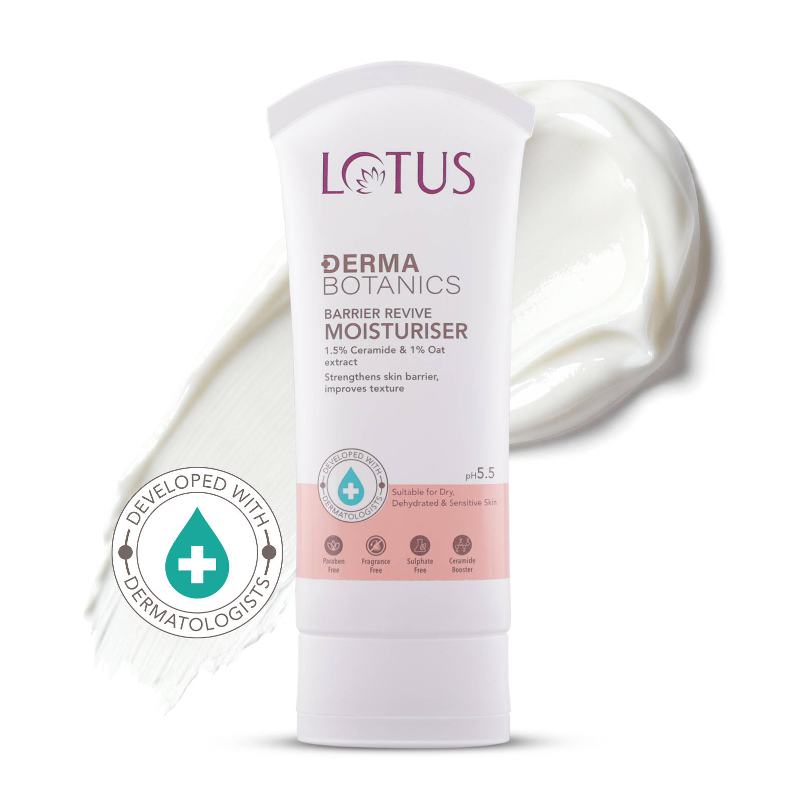 Lotus Herbals Lotus Dermabotanics Barrier Revive Moisturiser 1.5% Cermaide + 1% Oats Extract, All Skin Types