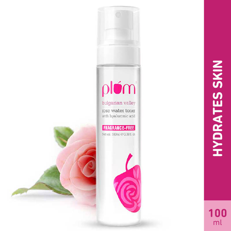 Plum Bulgarian Valley Rose Water Alcohol-Free Spray Toner With Hyaluronic Acid- Hydrates & Refreshes