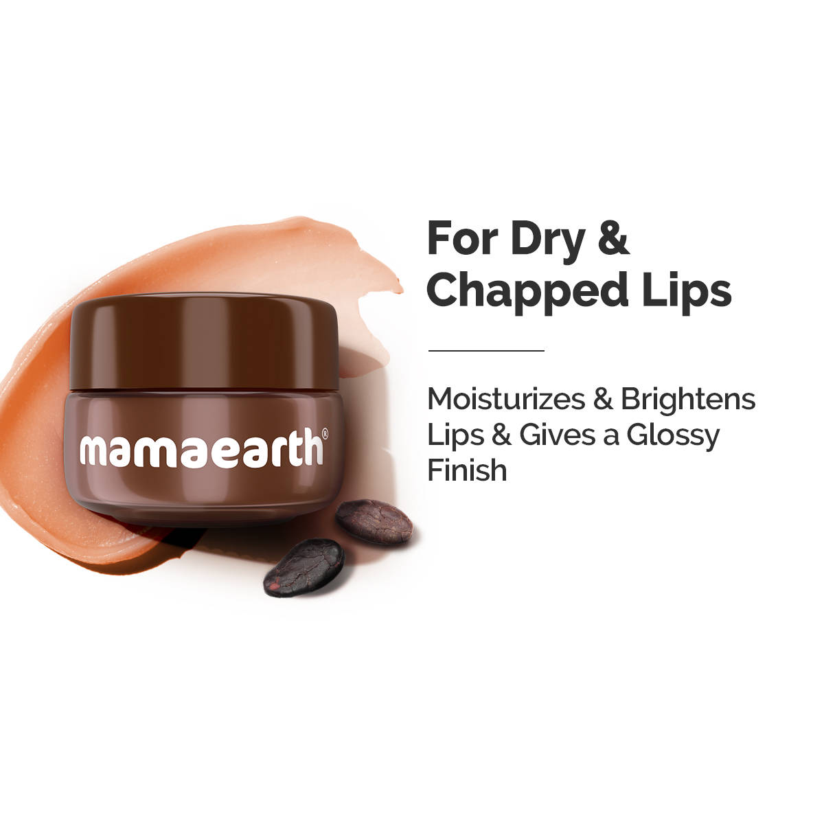 Mamaearth Cocoa Lip Balm with Coconut Oil and Cocoa Butter for Healing and Brightening Dry Lips
