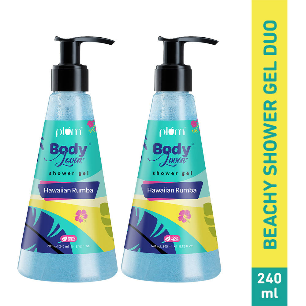 Plum BodyLovin' Hawaiian Rumba Shower Gel - Fresh Beachy SLS-Free Body Wash - Pack Of 2