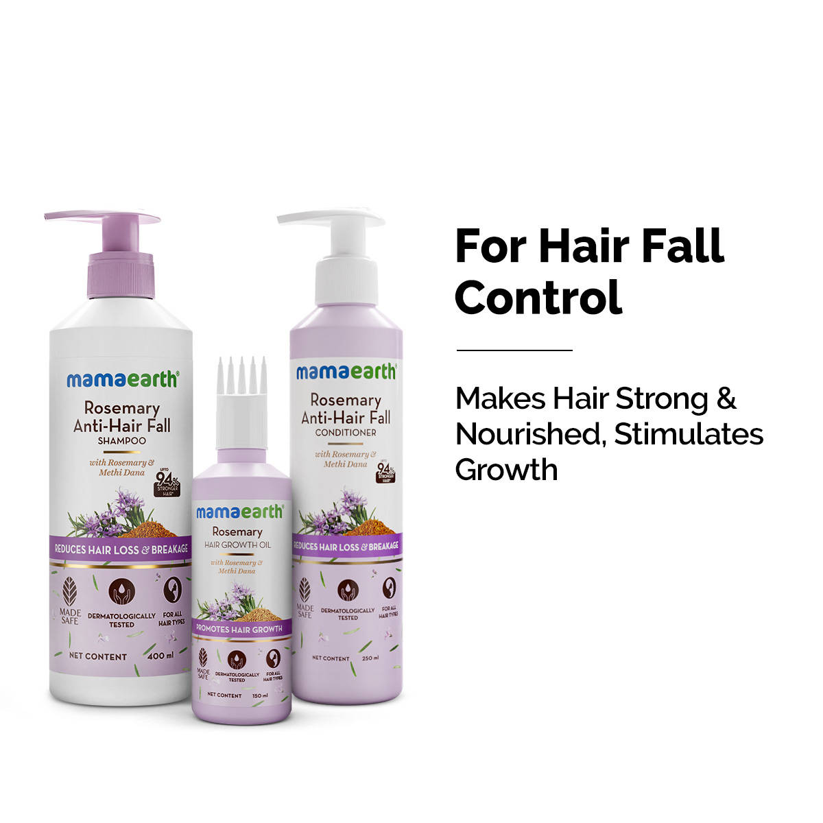 Mamaearth Rosemary Hair Care Combo for Stronger Hair Reduces Hair Fall, Boosts Growth & Shine