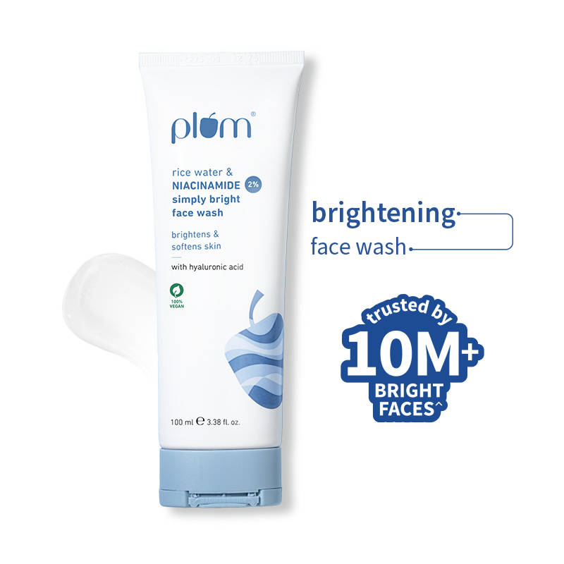 Plum 2% Niacinamide Face Wash With Rice Water For Oily Skin, Brightens & Hydrates
