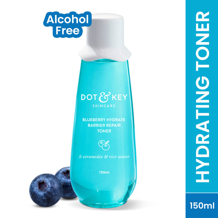 Dot & Key Blueberry Hydrate Barrier Repair Toner, With 5 Ceramides & Rice Water, For All Skin Types