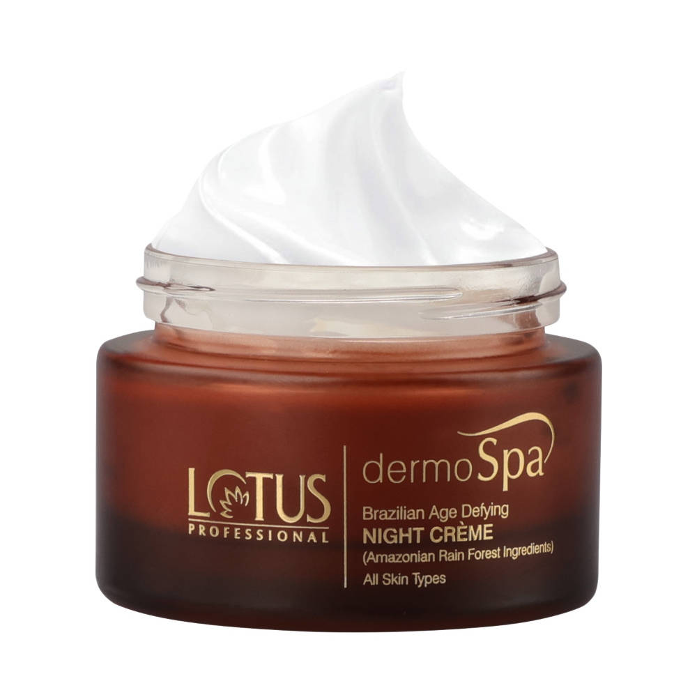 Lotus Herbals Lotus Professional dermoSpa Brazilian Age Defying Night Face Cream, Restore Skin Elasticity