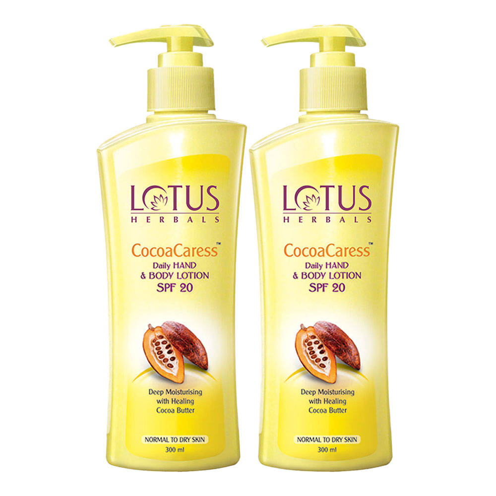 Lotus Herbals Cocoa Caress Daily Hand & Body Lotion SPF 20 (Pack Of 2)